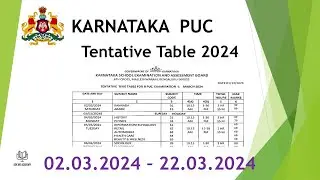 Karnataka PUC Exam tentative time table 2024 March PUC 2 exam time table for 2024