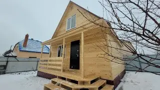 Каркасный дом 6х6м.+1м.терраса с мансардой.
