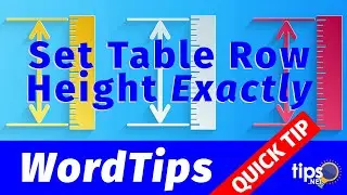 Set Table Row Height Exactly