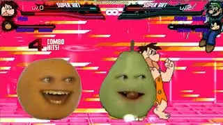 MUGEN: Fred Flintstone (Me) & Annoying Orange vs Mario & Mickey Mouse