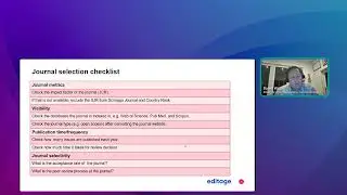 Journal selection checklist