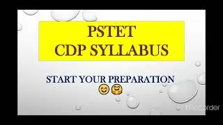 Syllabus of CDP|Psychology PSTET 2021 | Punjab Tet | Punjab exam date