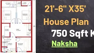 21'*35' House Plan|750 Sqft ka Ghar ka Naksha 2BHK