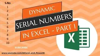 Dynamic Serial Number in Excel Part 1 || No Problem with Filters
