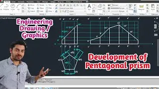 Development of pentagonal prism in AutoCad | Engineering Graphics Development in autocad | Mech20