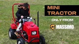 Massimo Motor Mini Tractor - 110cc Gas Engine Forward + Reverse All-Terrain Tires & Garden Sprayer