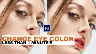 How to Change Eye Color (LESS THAN 1 MINUTE!! ) photoshop tutorial