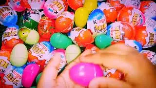 100  Yummy Kindar Surprise Eggs Toy Opening A Lot Of Kindarjoy Chocolate ASMR