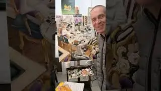 Автопортрет в образе филинов. На картине я, Лена (моя жена). Наши коты Оскар и Кекс.