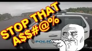 Idiot Driver Bullies Biker, Cops Help out