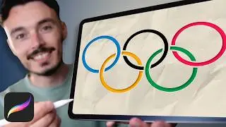 3D Paper Cut Out Olympic Rings - Procreate tutorial 195