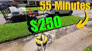 How I Made $250 in 55 MINUTES Pressure Washing