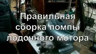 Сборка помпы лодочного мотора. Как правильно?