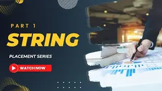 Introduction to string | Part - 1 | Interview series