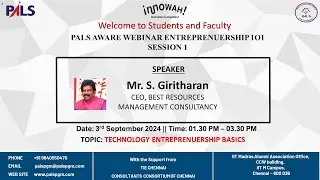 PALS AWARE WEBINAR ENTREPRENEURSHIP 101 - SESSION 1