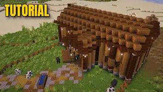 Building a Diagonal Animal Barn with Storage - An Easy Block-by-Block Minecraft Tutorial