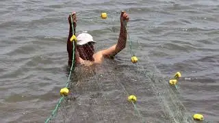 PESCA CON RED DE LISAS Y TILAPIAS EN LA DESEMBOCADURA DE HUARMEY