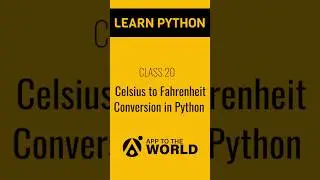 Celsius to Fahrenheit in Python.Python for Beginner.#pythontutorial #shortsyoutube #viral