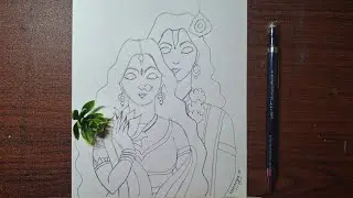 Janmashtami Special Radha Krishna Pencil Drawing Tutorial | Lavanya's Art
