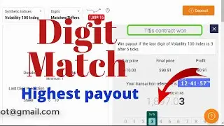 Impactful Binary.com Strategy - Digit Match Strategy | Expert On Digit Match Strategy,Highest payout