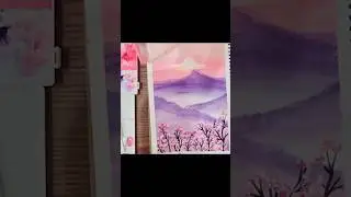 acrylic landscape painting tutorial #acyrlic #art #painting #acrylicpainting #easydrawing