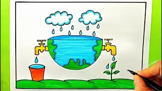 Dünya Su Günü Resmi Çizimi 🌱💧 Dünya Su Günü İle İlgili Resim - World Water Day Drawing
