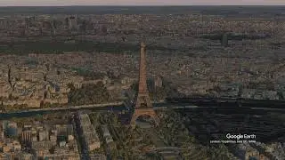 Aerial: Eiffel Tower at Sunrise
