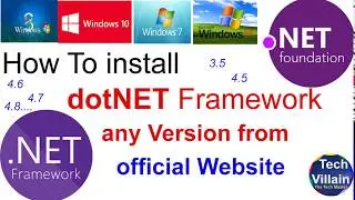Install dot Net framework any version on windows 10/8/7 from official site-Bangla tutorial