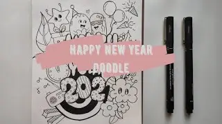 🎊Happy New Year doodle 🎆 | Cute New Year doodle | Doodle With Me 👩🏻