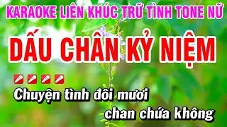 Karaoke Liên Khúc Trữ Tình Tone Nữ Nhạc Sống Dễ Hát - Dấu Chân Kỷ Niệm | Hoài Phong Organ