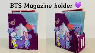 BTS File holder / BT21 Magazine holder 💜💜💜 ( homemade ) / how to make magazine holder