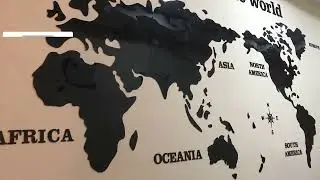 3D World Wall Map Wall Decor DIY Design Acrylic Large Wall 3D World Map Installation Guide #worldmap