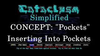 Cataclysm Tutorial,  Basic Pocket Concepts