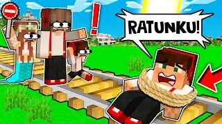 ZOSTAJE ZWIĄZANY LINAMI NA ŚRODKU TORÓW KOLEJOWYCH 😱 W MINECRAFT?! GPLAY & LUMI