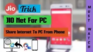 How To Share Jio Data To Pc using A Mobile | **Trick** | !!!