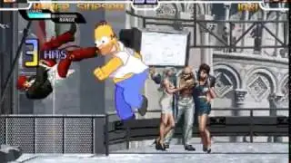 PRIMER COMIENZO EN MUGEN batalla 1 homero VS iori