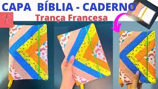BIBLE COVER - NOTEBOOK COVER - FABRIC BOOK COVER - FRENCH BRAIDING