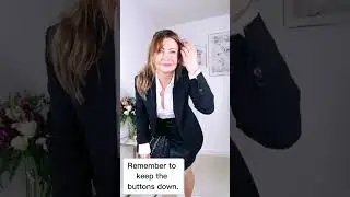 How to style mini leather skirt with a button - down shirt.