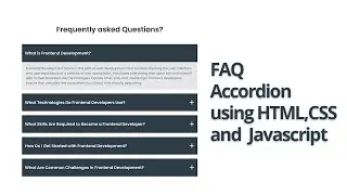 FAQ accordion using HTML,CSS,  and JavaScript