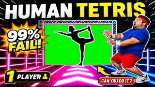 HUMAN TETRIS | ONE PLAYER | Immersive Interactive Warm Up | 3 Min & -358 kcal | High Quality 4K