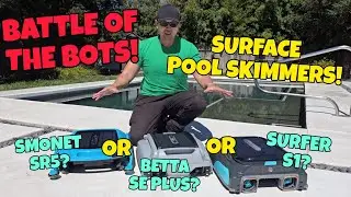 BATTLE OF THE BOTS! Pool Surface Skimmers!