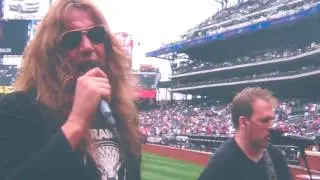 Sebastian Bach performing the song " I Remember You"  before Mets game.