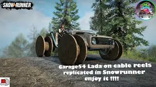 Lada on cable reels in SnowRunner