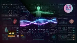 🎇 DNA Data Matrix: 4K Sci-Fi Medical HUD Animation | Next-Gen Bio-Tech Visuals for Screen Display