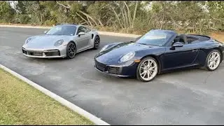 Porsche 911 Turbo S + 911 Carrera Cabriolet take a road trip to Rose Canyon Cantina & Grill