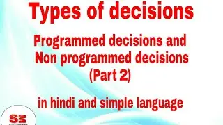 Programmed and
non programmed decisions
(Part 2)