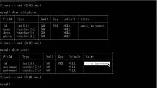 PHP 2 Database Commands to create a Database and Table