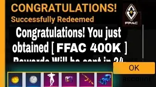 FFAC 400K Redeem Code | Free Fire Redeem Code Today | FF Redeem Code Today