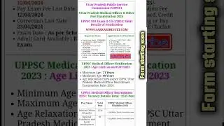 UPPSC Medical Officer Online Form 