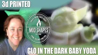 3d Printed Glow In The Dark Baby Yoda with Luminescent PLA and Acrylic Paints